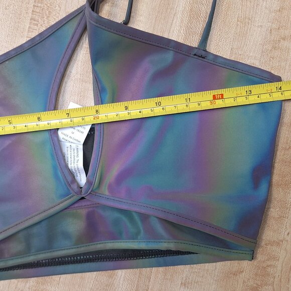 iHeartRaves Party Lights Rainbow Reflective Cutout Top - Picture 7 of 9